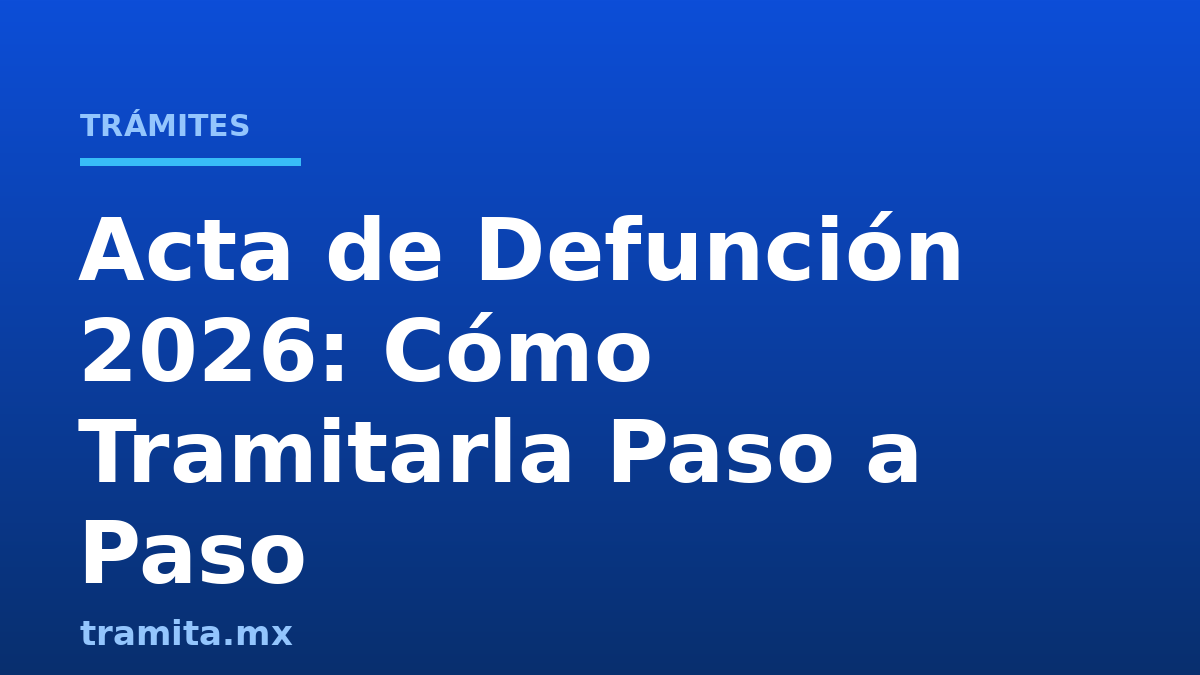 Acta de Defunción 2026: Cómo Tramitarla Paso a Paso