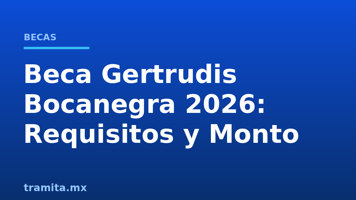 Beca Gertrudis Bocanegra 2026: Requisitos y Monto