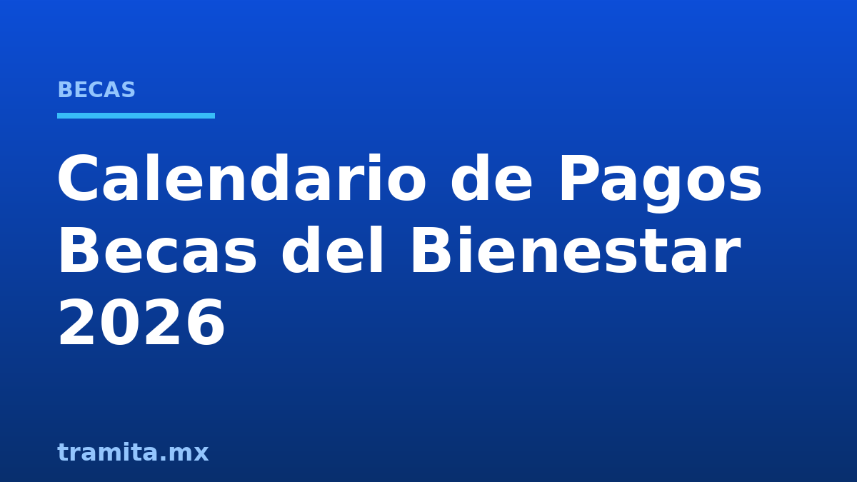 Calendario de Pagos Becas del Bienestar 2026
