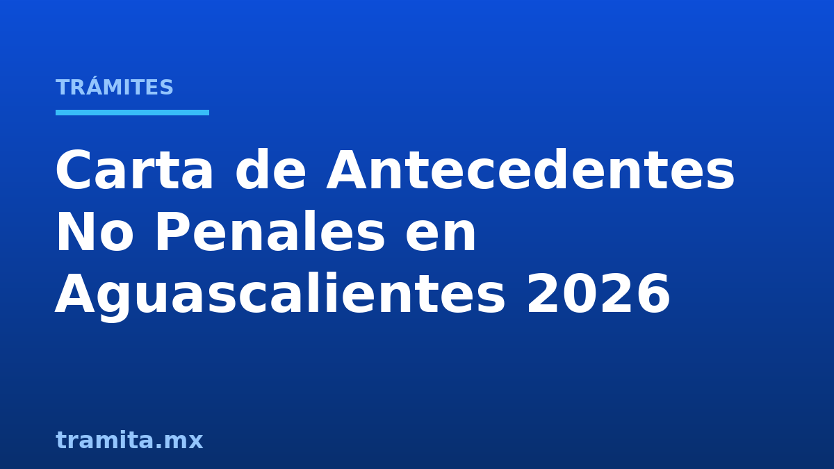 Carta de Antecedentes No Penales en Aguascalientes 2026