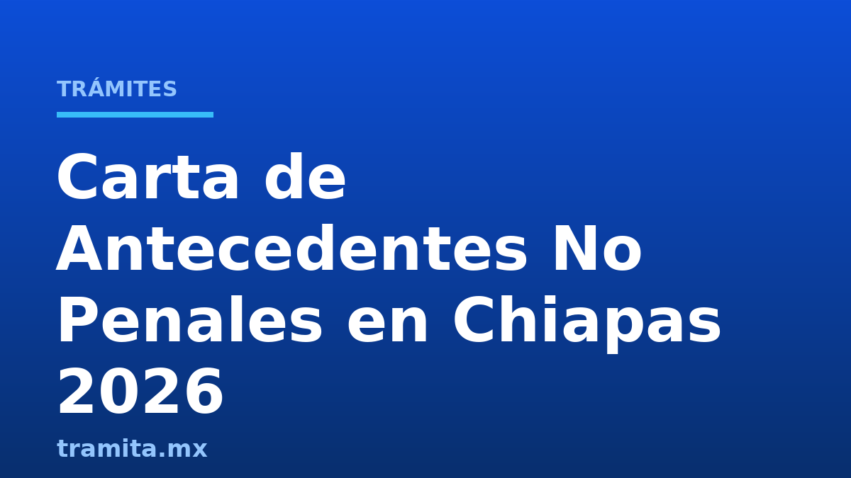 Carta de Antecedentes No Penales en Chiapas 2026