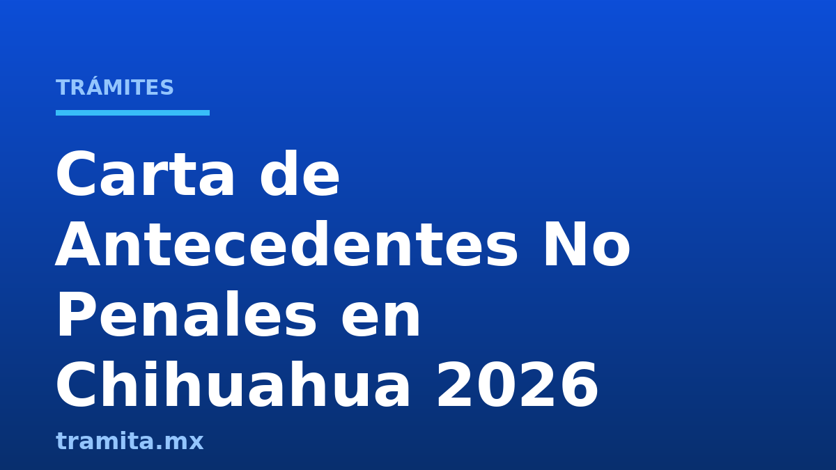 Carta de Antecedentes No Penales en Chihuahua 2026