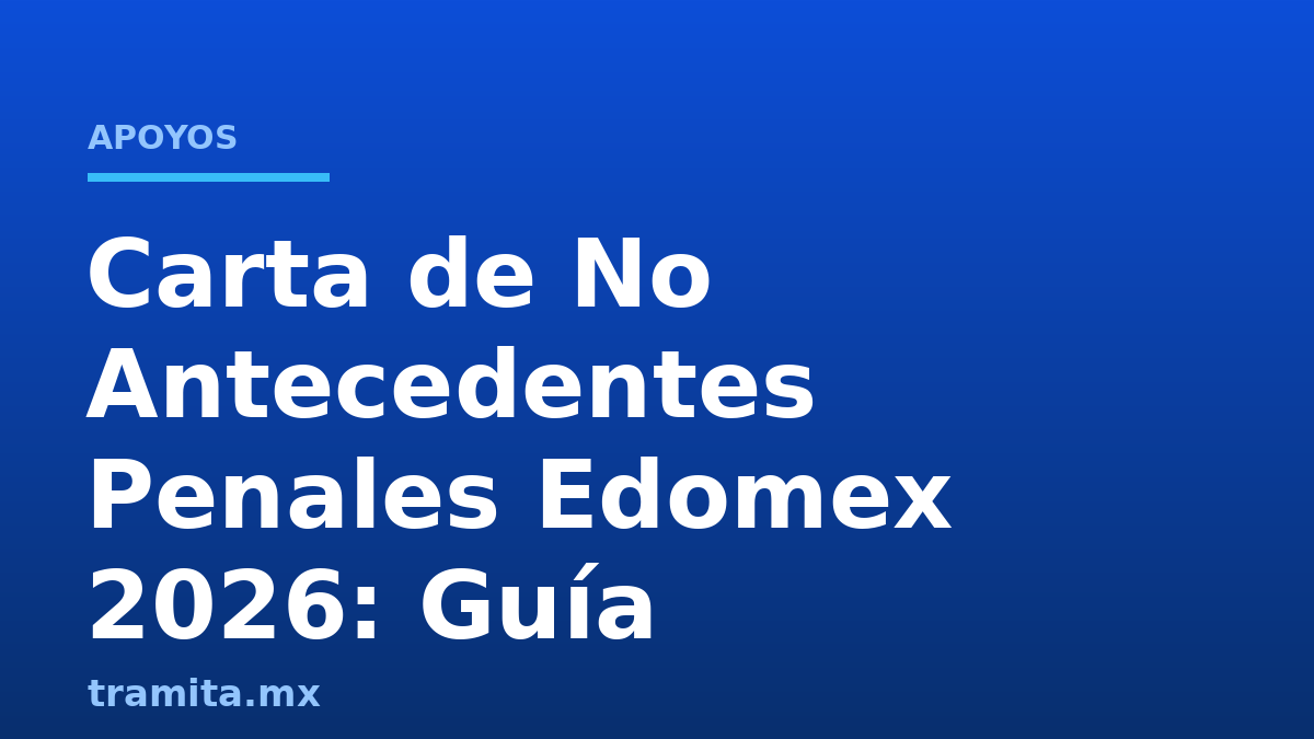Carta de No Antecedentes Penales Edomex 2026: Guía