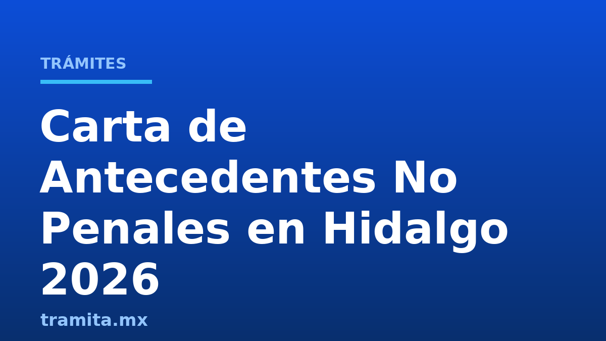 Carta de Antecedentes No Penales en Hidalgo 2026
