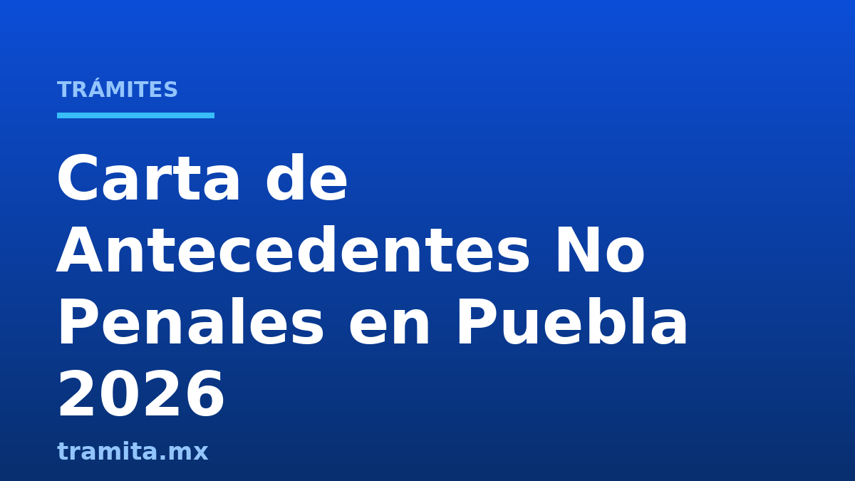 Carta de Antecedentes No Penales en Puebla 2026