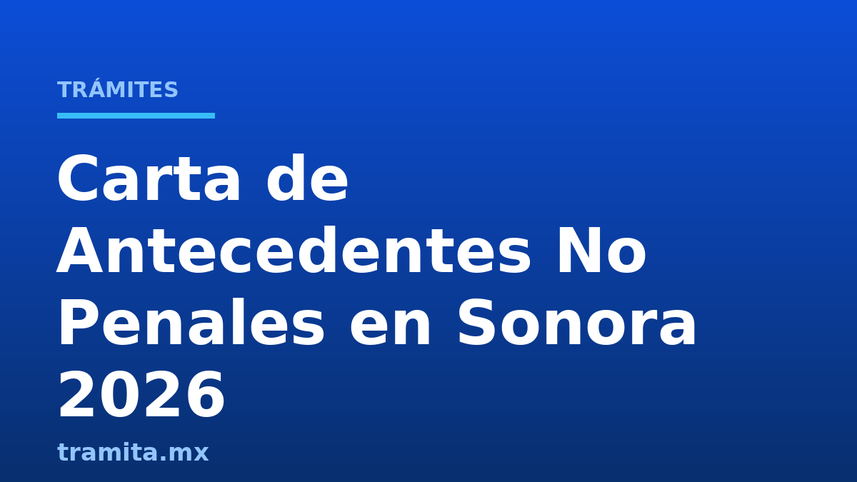 Carta de Antecedentes No Penales en Sonora 2026