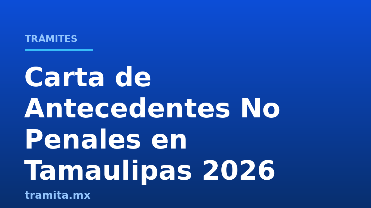 Carta de Antecedentes No Penales en Tamaulipas 2026