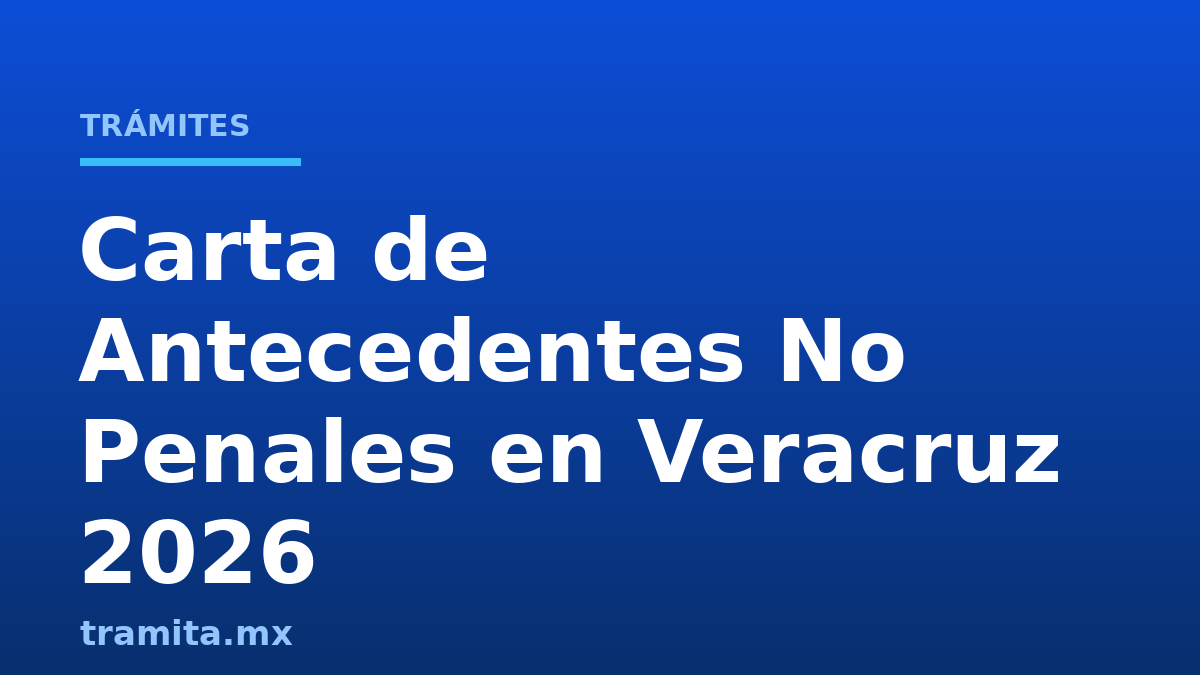 Carta de Antecedentes No Penales en Veracruz 2026