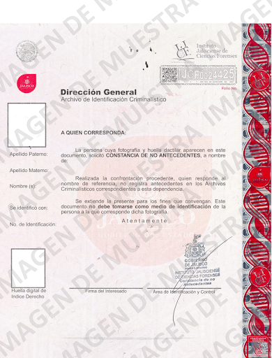 Carta de Antecedentes no Penales en Jalisco