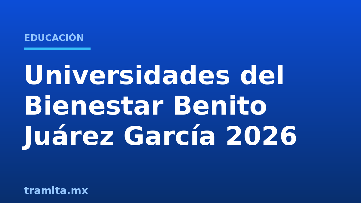Universidades del Bienestar Benito Juárez García 2026
