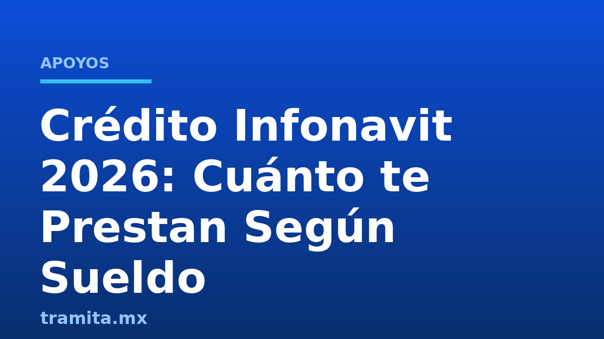 Crédito Infonavit 2026: Cuánto te Prestan Según Sueldo
