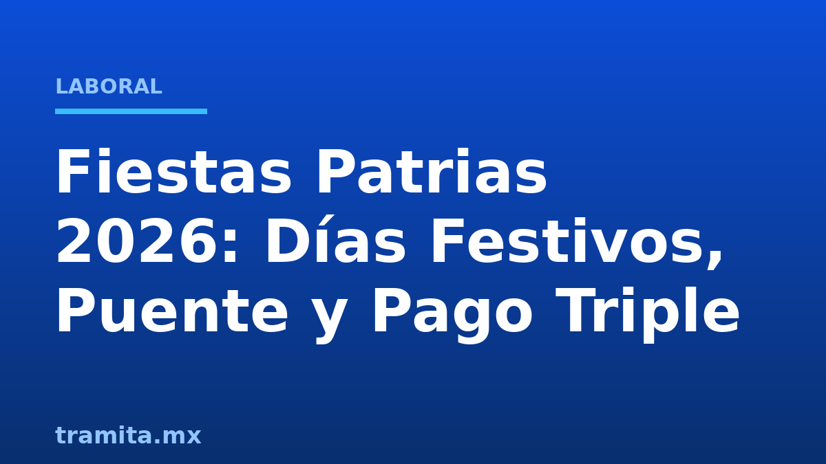 Fiestas Patrias 2026: Días Festivos, Puente y Pago Triple