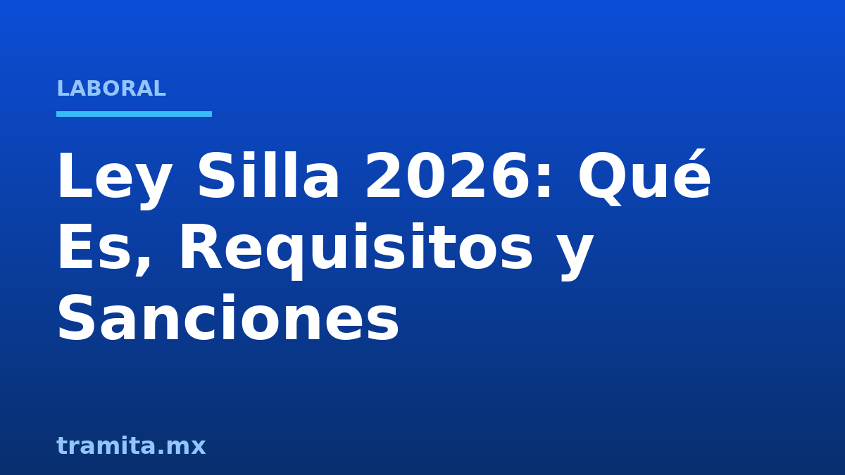 Ley Silla 2026: Qué Es, Requisitos y Sanciones