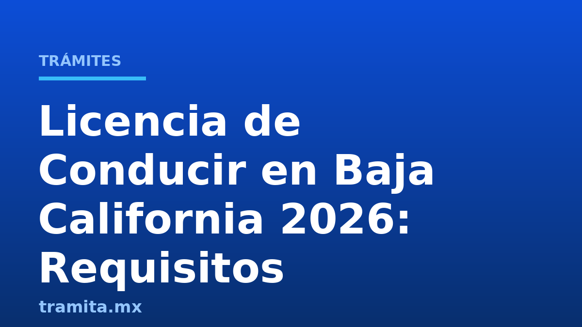 Licencia de Conducir en Baja California 2026: Requisitos