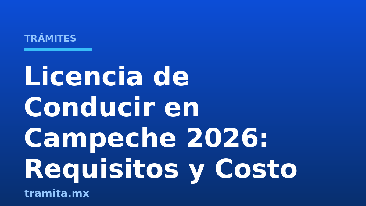 Licencia de Conducir en Campeche 2026: Requisitos y Costo