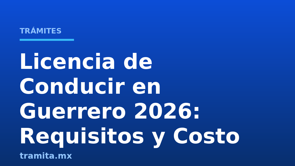 Licencia de Conducir en Guerrero 2026: Requisitos y Costo
