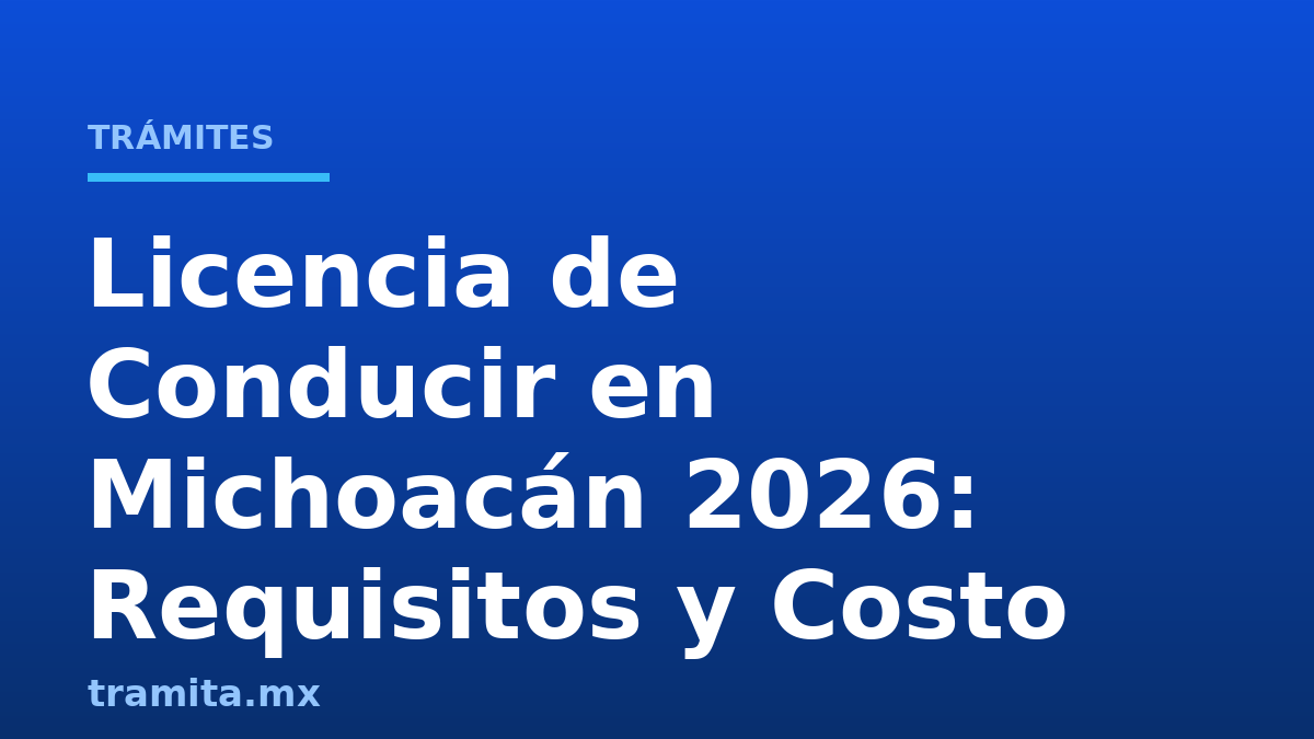 Licencia de Conducir en Michoacán 2026: Requisitos y Costo