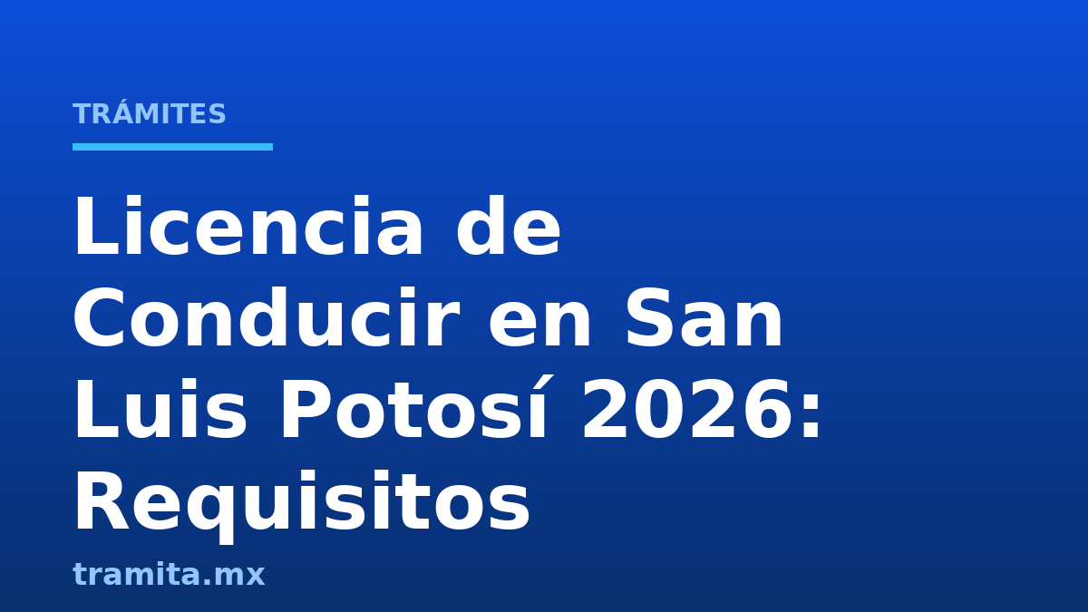 Licencia de Conducir en San Luis Potosí 2026: Requisitos