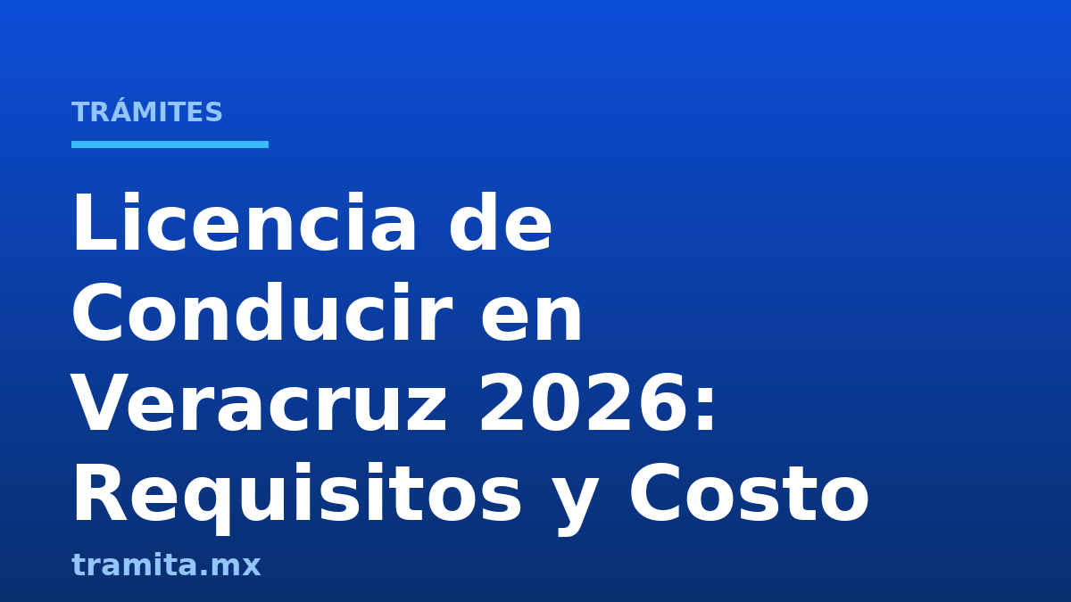 Licencia de Conducir en Veracruz 2026: Requisitos y Costo
