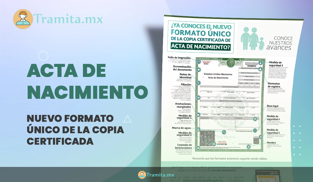Nuevo formato único de la copia certificada del acta de nacimiento