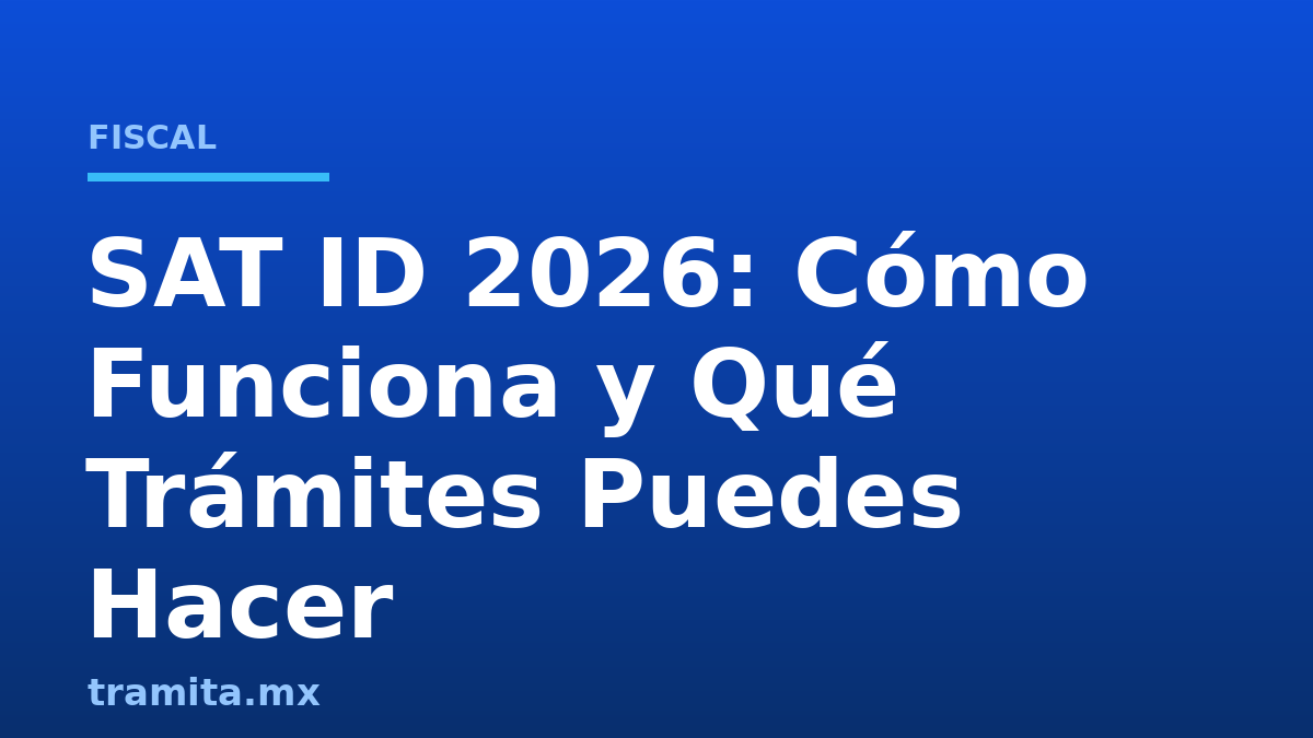 SAT ID 2026: Cómo Funciona y Qué Trámites Puedes Hacer