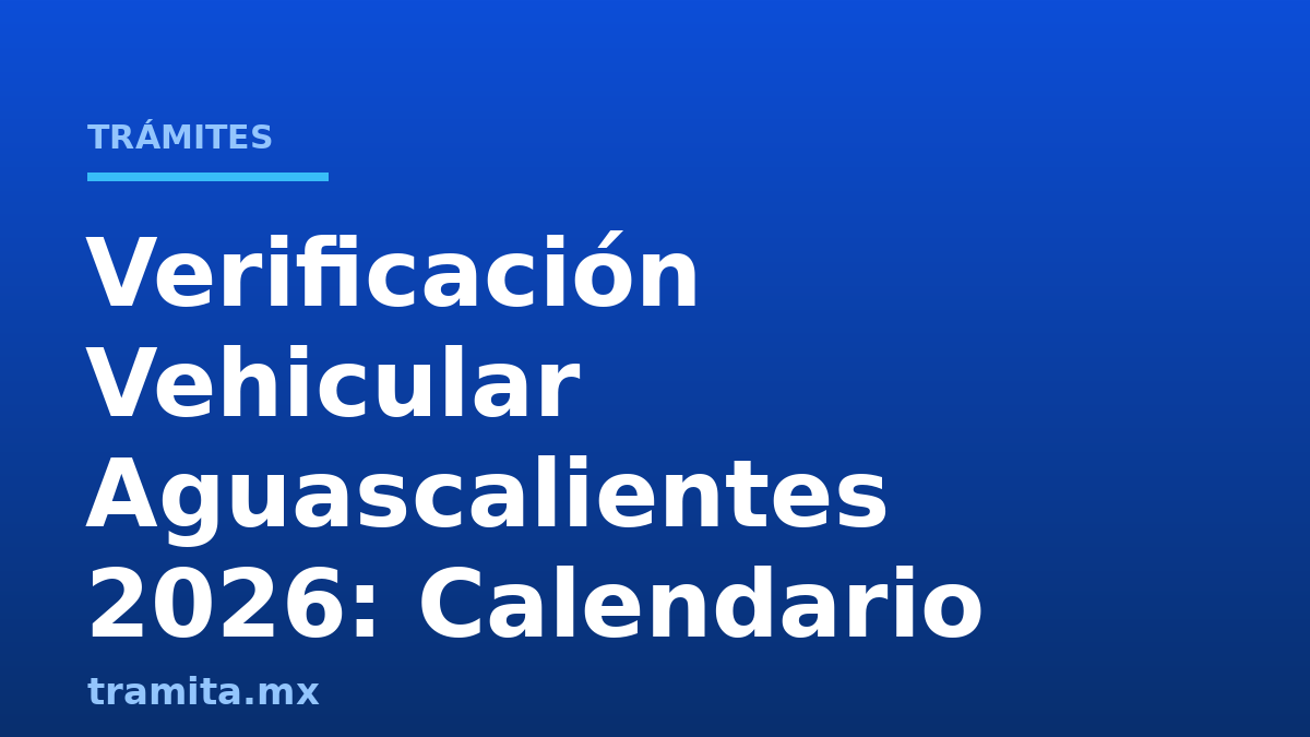 Verificación Vehicular Aguascalientes 2026: Calendario