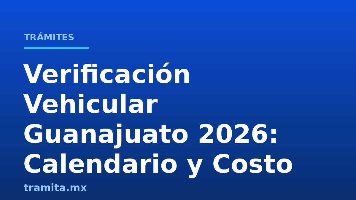 Verificación Vehicular Guanajuato 2026: Calendario y Costo