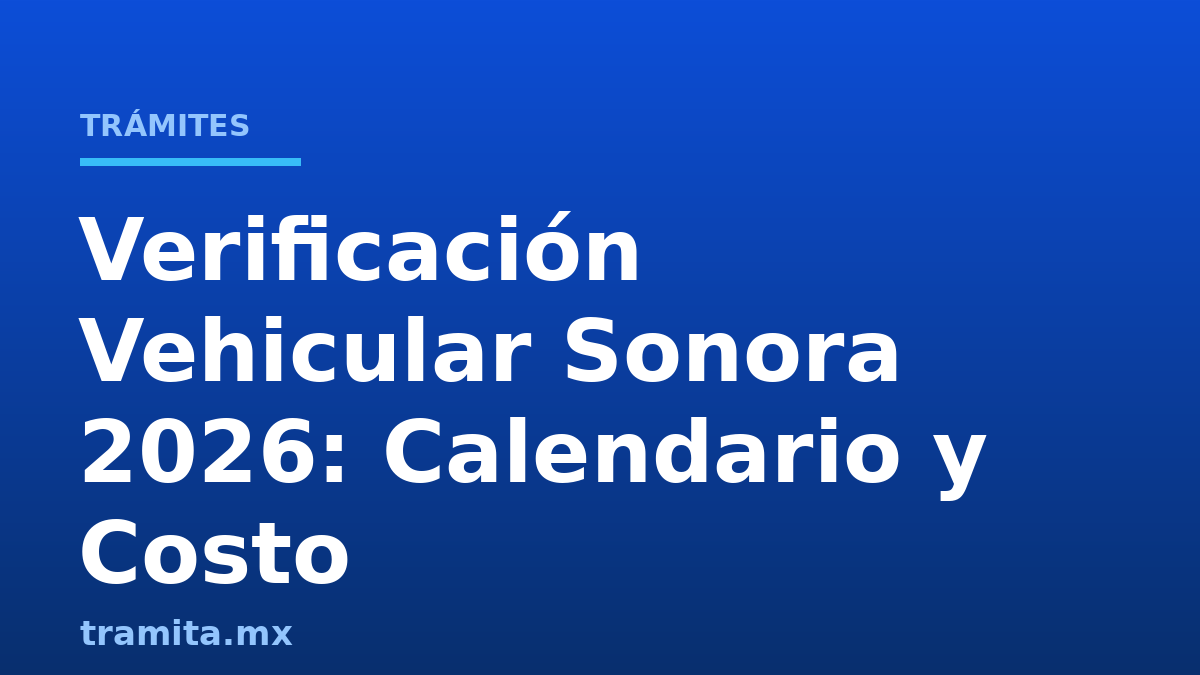 Verificación Vehicular Sonora 2026: Calendario y Costo