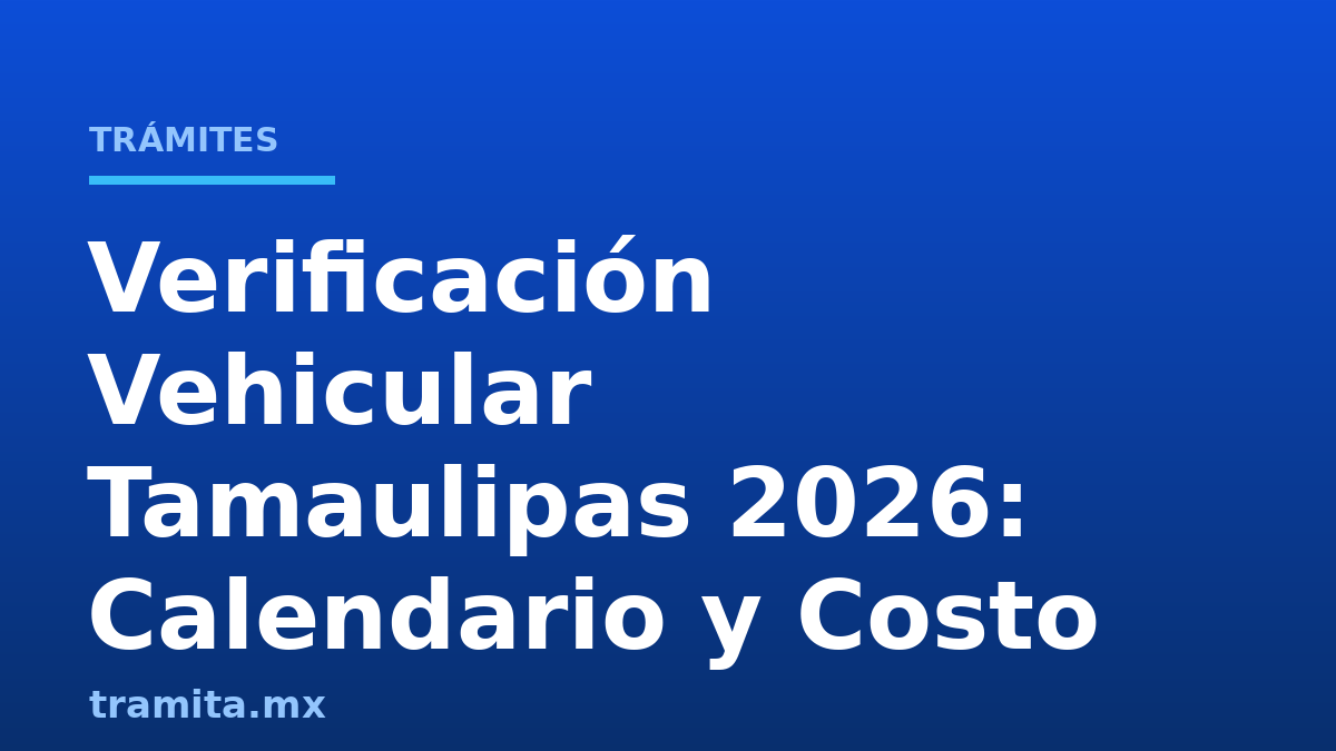 Verificación Vehicular Tamaulipas 2026: Calendario y Costo