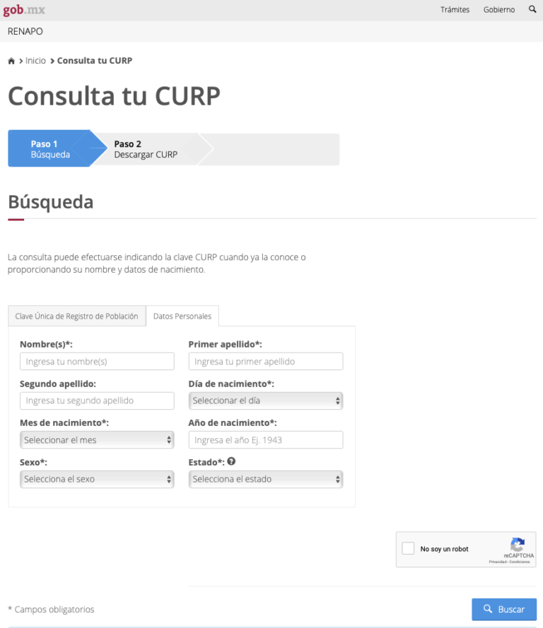 Consulta Tu CURP En Línea Totalmente Gratis E Imprimela.