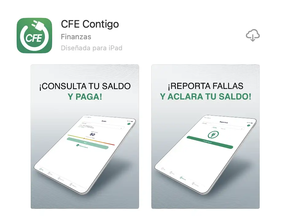 aplicacion de la CFE