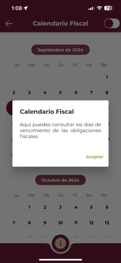 consulta el calendario fiscal desde la app sat movil