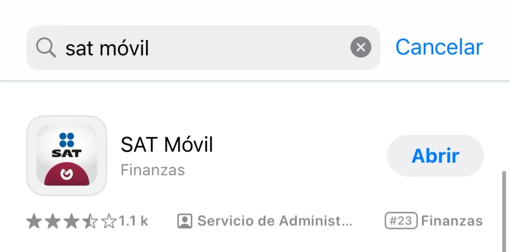 descarga la app sat movil