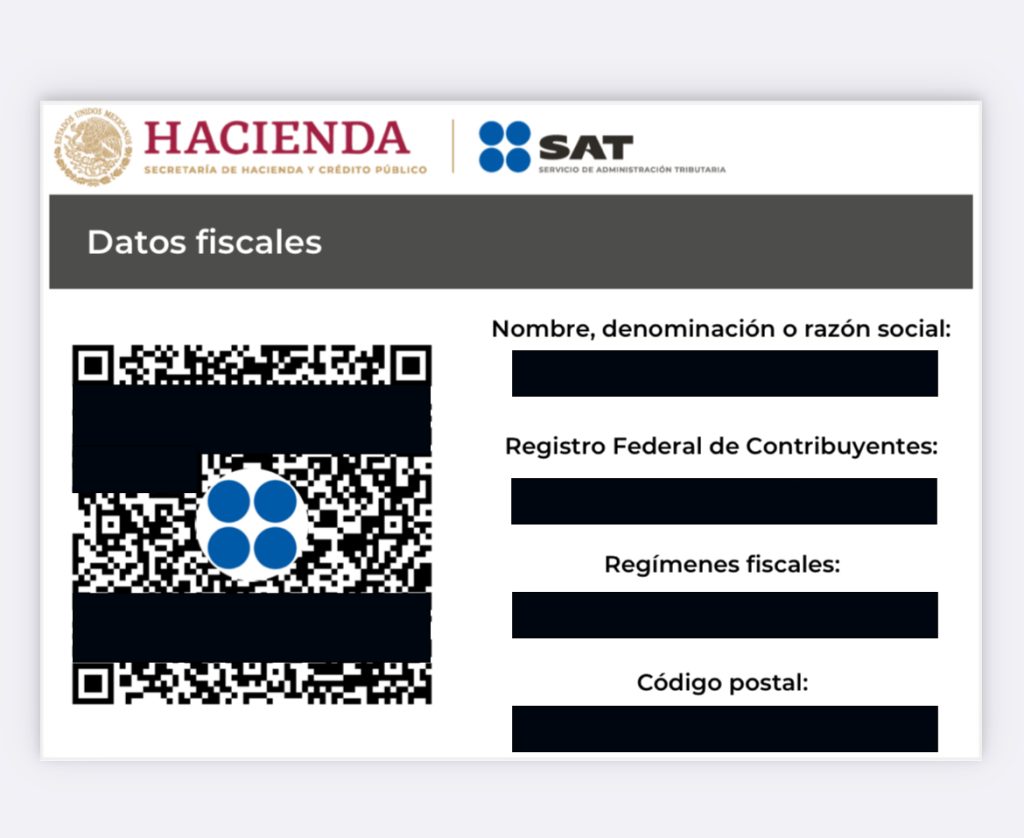 cedula de datos fiscales para facturación